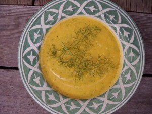 Vegan Winter Squash soup with fennel and cilantro